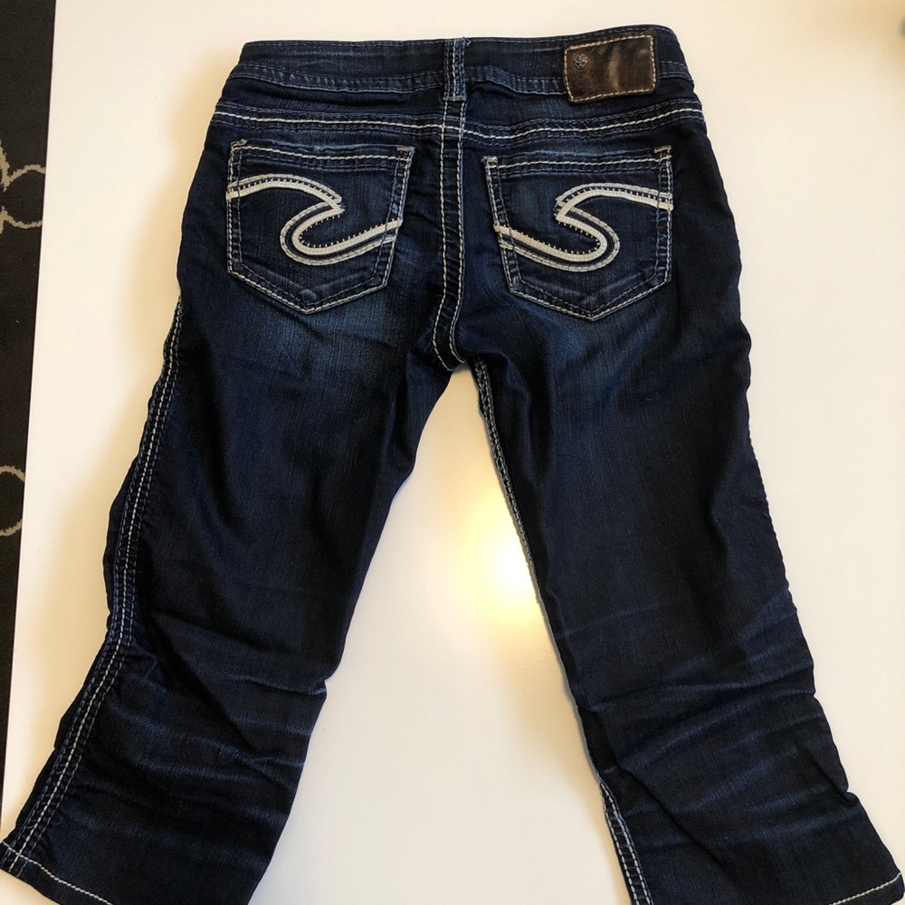 Silver jean Capri